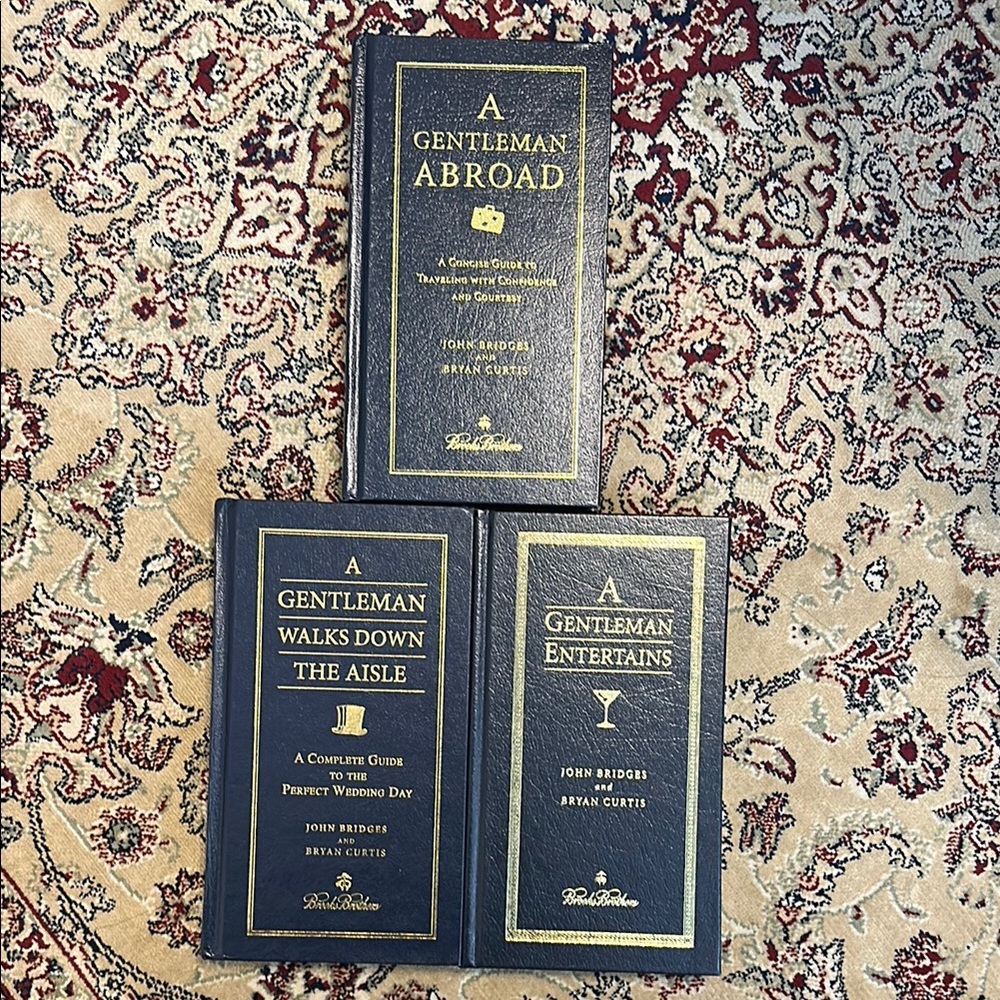 Set of 3 A Gentleman Series (Blue and Gold Hardcover Book Set)